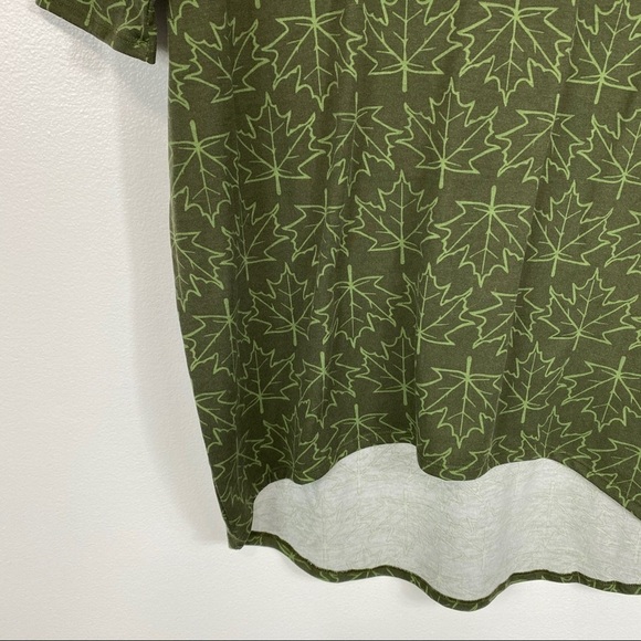LuLaRoe Irma Green Leaf Print Tunic Top Small - Picture 3 of 9